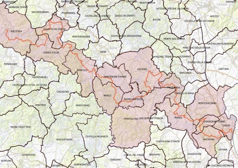 cammino etruria centro mappa