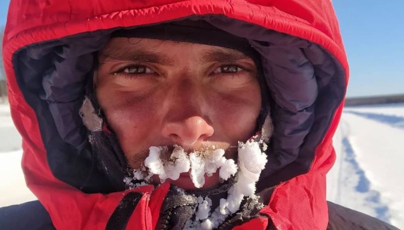 Lorenzo Barone, selfie ghiacciato durante il viaggio in Siberia (credit: Lorenzo Barone)
