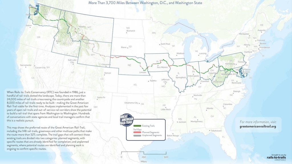 pista ciclabile coast to coast Usa