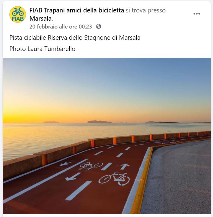 pista ciclabile stagnone marsala fiab trapani